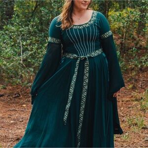 HolyClothing | Elinor Maxi Gown – Limited Teal Peacock
